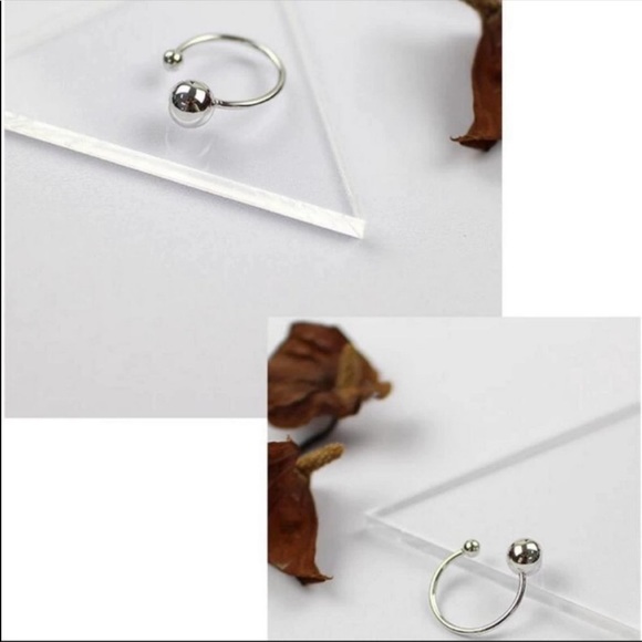 925 STERLING SILVER BEAD BALL ADJUSTABLE RING, CUTE RING, SHINY RING. - Picture 3 of 7